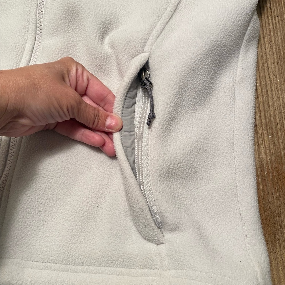 THE NORTH FACE FLEECE JACKET IVORY & GRAY FULL ZIP WITH POCKETS WOMENS XS - Picture 14 of 16